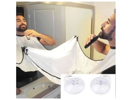 Avental De Barbear Para Barba E Cabelo, Impermeável Com Captura De Avental De Barba, Babador Com 2 Ganchos Brancos. Libatter