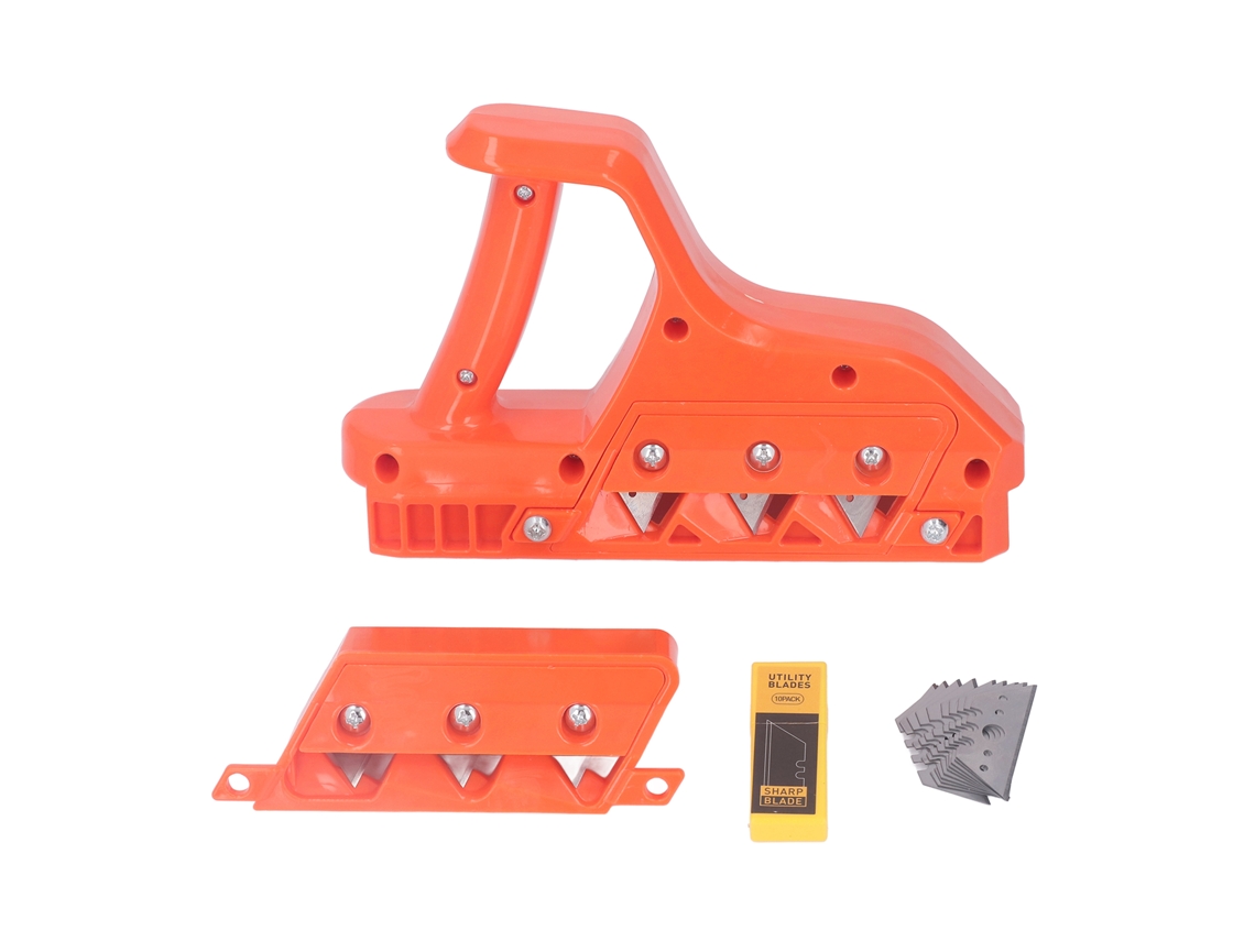 Plainadora manual para drywall com ângulos de corte de 45° e 60°, portátil e rápida, ideal para drywall, cortiça e plástico.
