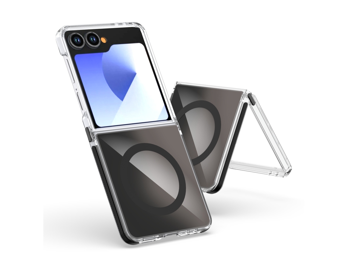 Capa Para Samsung Galaxy Z Flip 5, Com Magsafe E Amortecimento Em Silicone Macio, Preta. Panoona