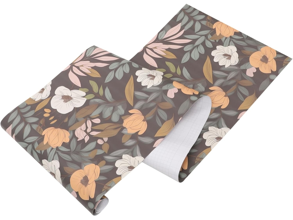 1 Rolo De Adesivo De Parede Floral Impermeável Para Decoração De Quartos E