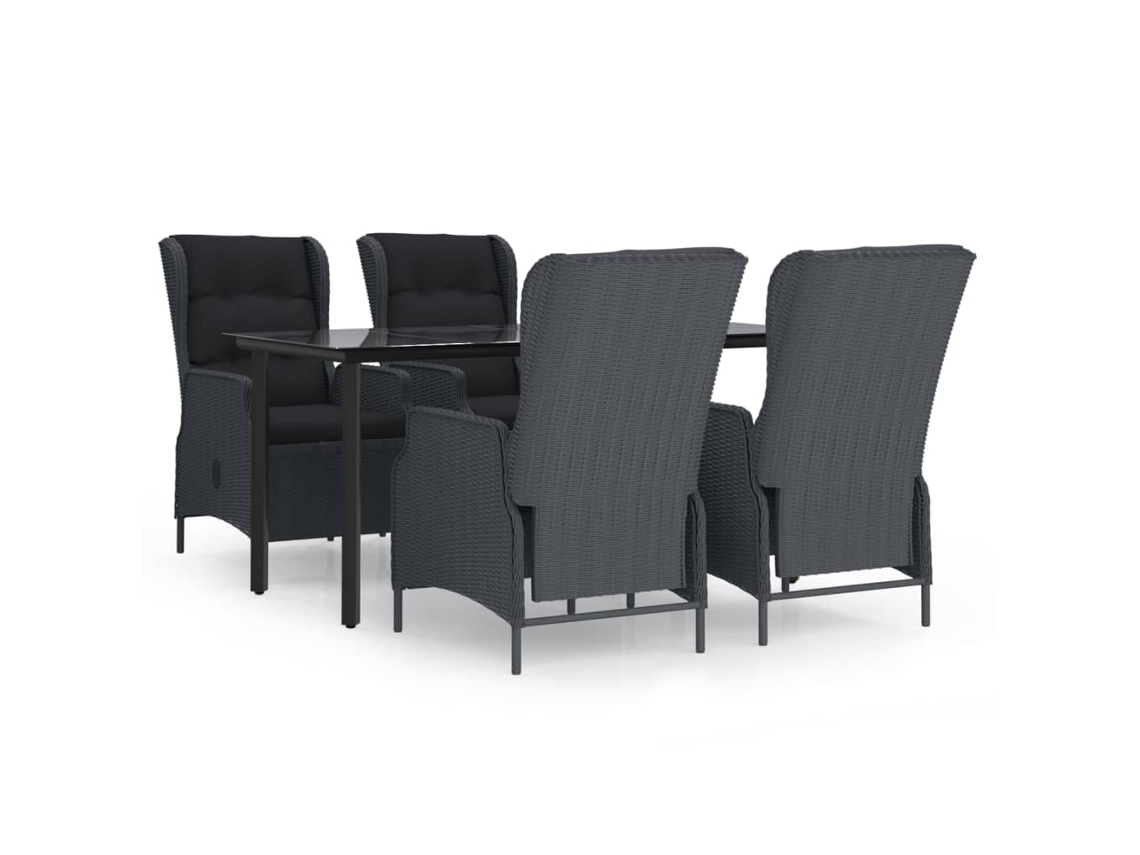 Garden Dining Set, Garden Dining Sets Vidaxl Cinzeto Rattan / Vime (160 Cm Table Length)