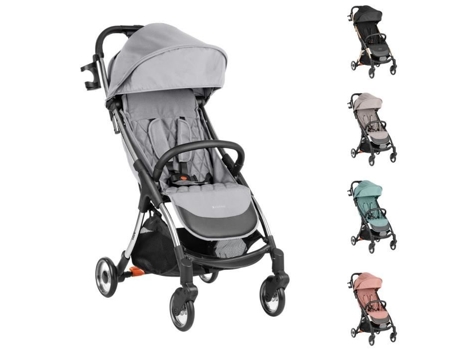 Carrinho Kikkaboo Cloe com estrutura de alumínio dobrável porta-bebidas até 22 kg cinza