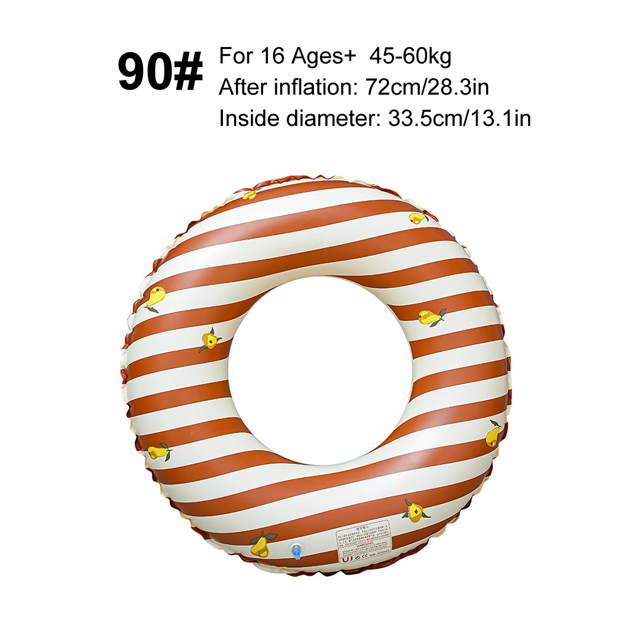 Boia Inflável Quadriculada Floral (90 Cm) Para Piscina, Ideal Para O Verão, Perfeita Para Uso Na Praia.