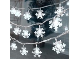 Luzes de Natal Nova Line, 5,9m, 40 LEDs, flocos de neve, bateria, à prova d'água, branco frio