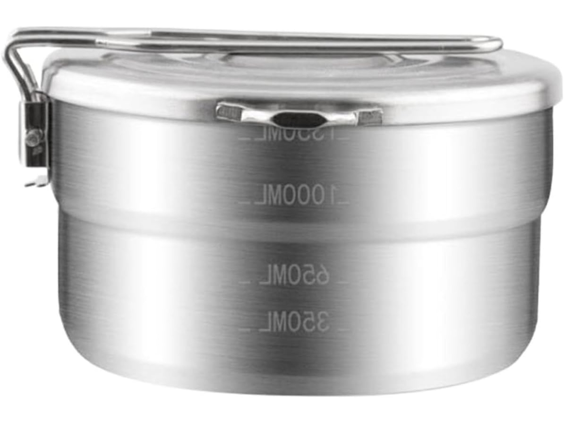 Lancheira Bento Redonda, Leve E Portátil, Em Aço Inoxidável 304, Ideal Para Atividades Ao Ar Livre E Piqueniques