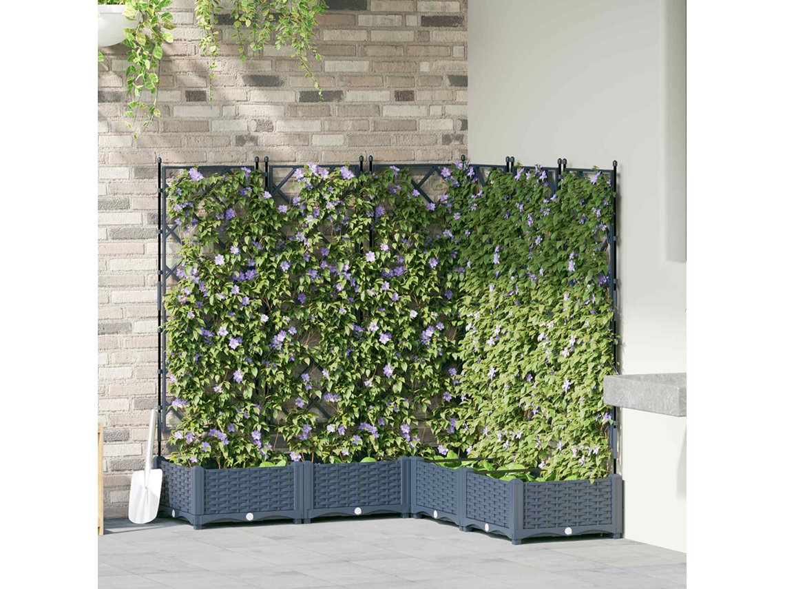 Vidaxl Vaso De Jardim 5 Unid. Cinzento 120 X 120 X 125,5 Cm Pp