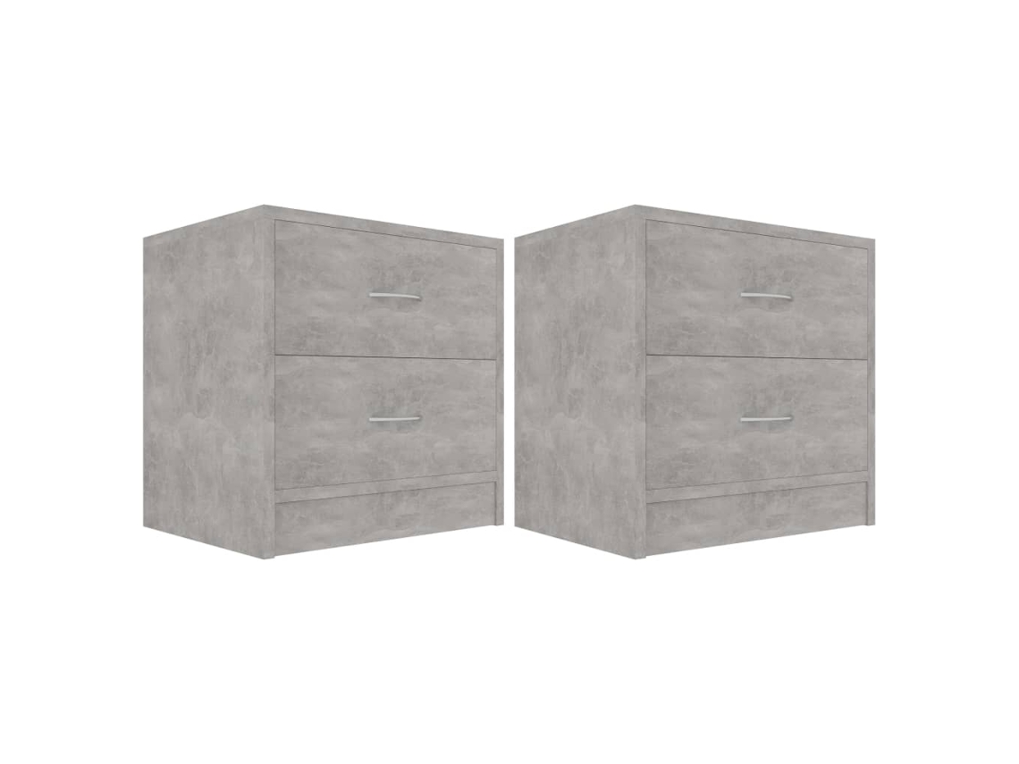 Conjunto de Mesa Cabeceira 2 Peças Derivado da Madeira Cinzento Cimento MAISON EXCLUSIVE