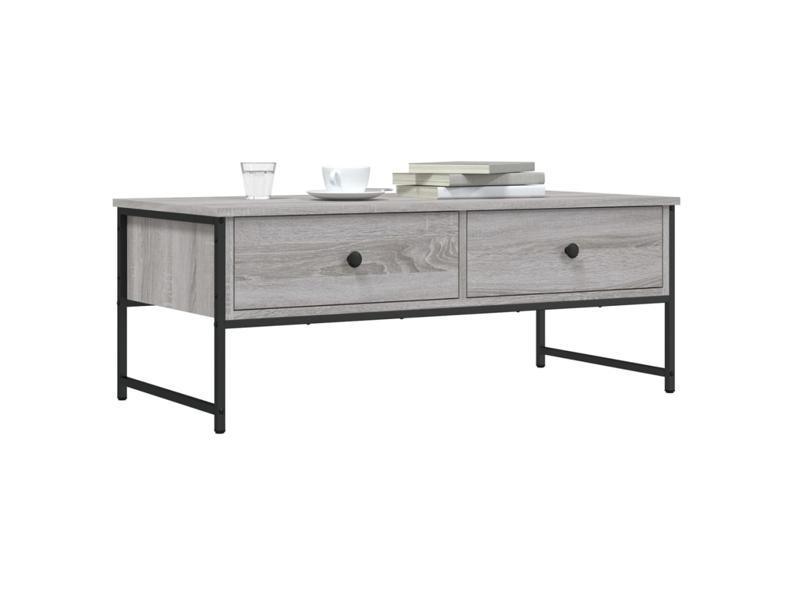 Vidaxl Mesa De Centro 101x49x39,5 Cm Derivados Madeira Cinzento Sonoma