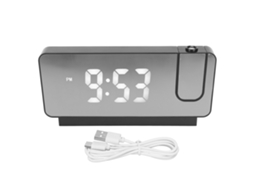 Reloj Despertador Proyección Con Tiempo Fecha Temperatura Pantalla Led Hd Ángulo 180° Negro