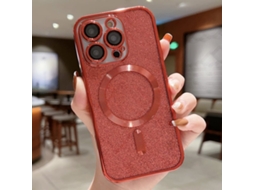 Capa De Tpu Para Iphone 15 Pro Max - Glitter - Acabamento Eletroplástico - Magsafe