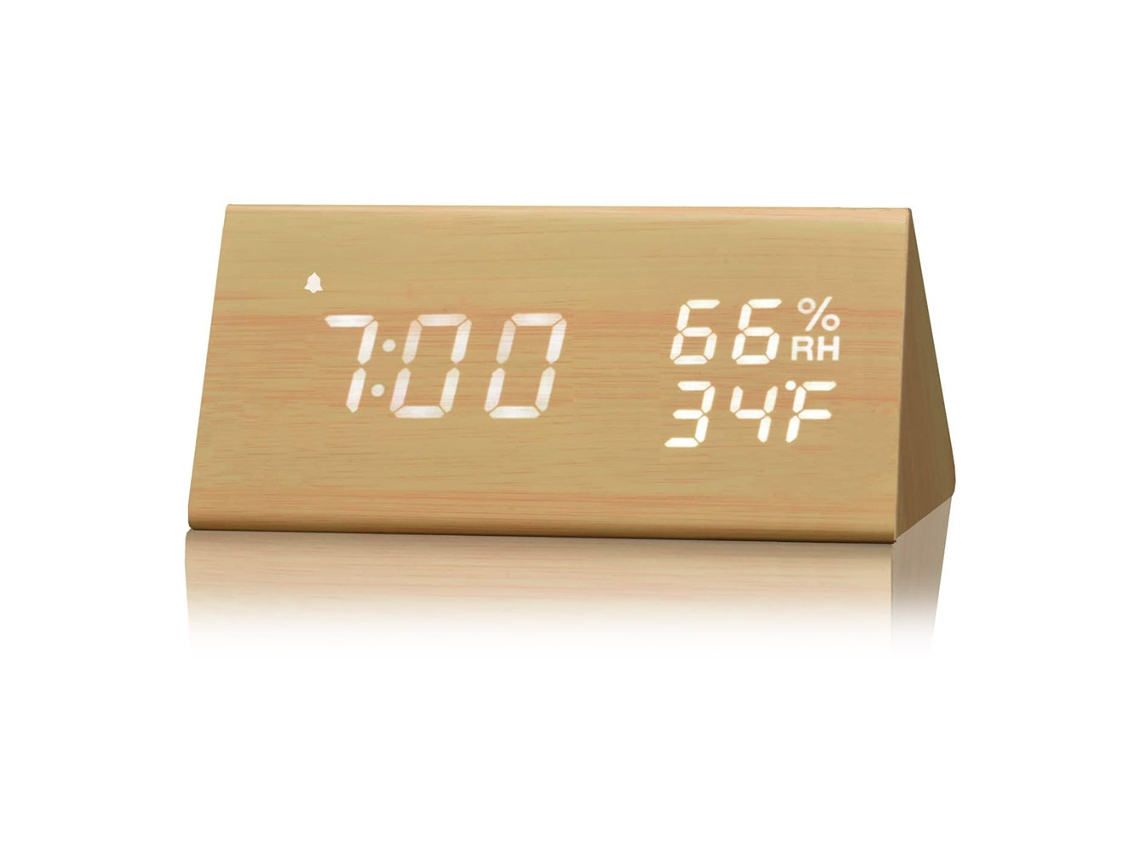 Relógio Digital LAXISCREED com Controle por Voz, Led, Temperatura e Humidade