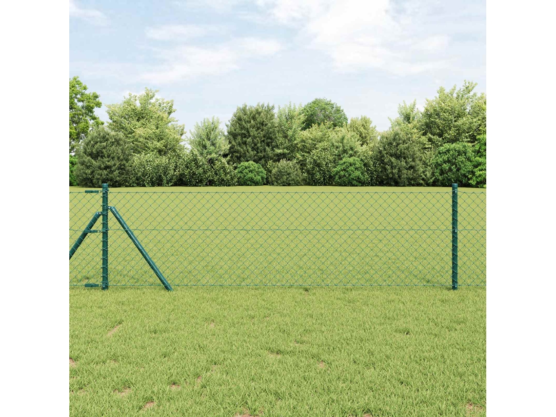 Vidaxl Cerca De Malha 25 X 0,6 M Aço Verde