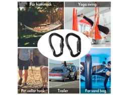 Carabiner De Portão Com Trava Automática 23kn Em Liga De Alumínio Para Escalada E Camping D-shape
