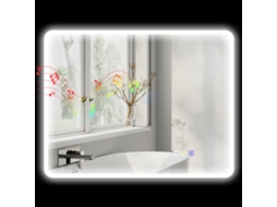 Espelho Banheiro Led Bluetooth 70x90cm Toque Antiembaçante Prateado