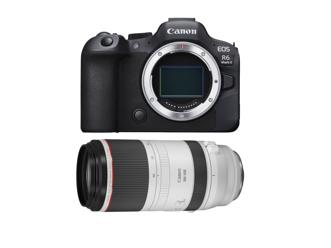 Eos R6 Mark Ii + Rf 100 500mm F/4.5 7.1 L Is Usm Máquina Fotográfica Híbrida Full frame + Ebook “20 Dicas para Fotos Que Impressionam” CANON