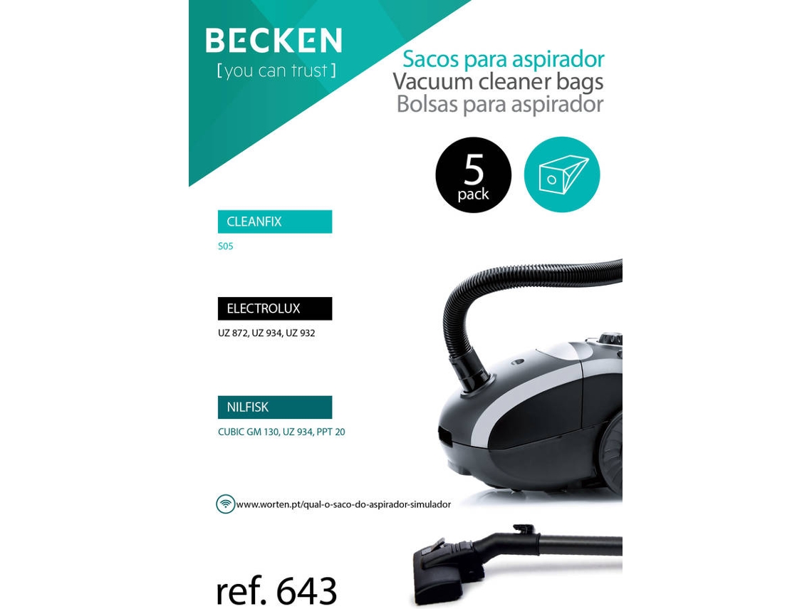 Sacos de Aspirador BECKEN REFª643 (5 unidades)