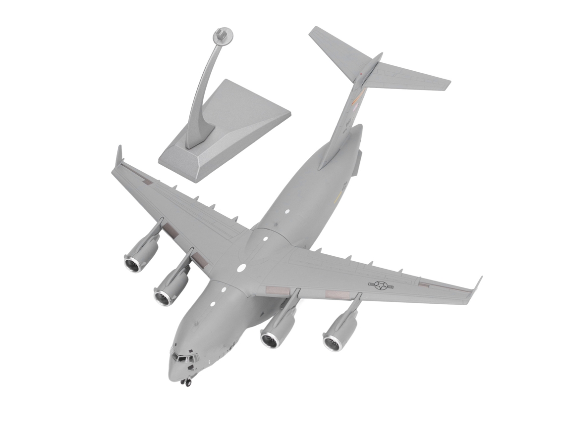 Primerox modelo de Avião em Liga 1:200 Detalhado com Suporte Decoração Casa Cinza Escuro