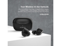 Aetheria oraimo Airbuds 2s Fone de Ouvido Tws Sem Fio Bt5.0 Super Bass com Capa de Carregamento 400mah
