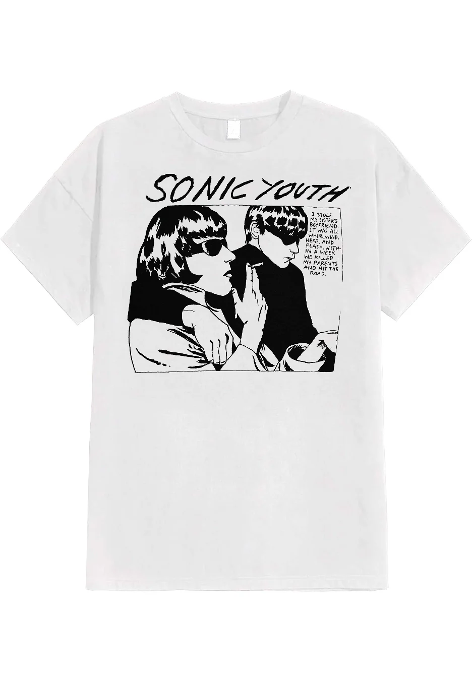 Size:xl Rockinstone Sonic Youth - Goo Album Cover White - T-shirt Unisex Adults