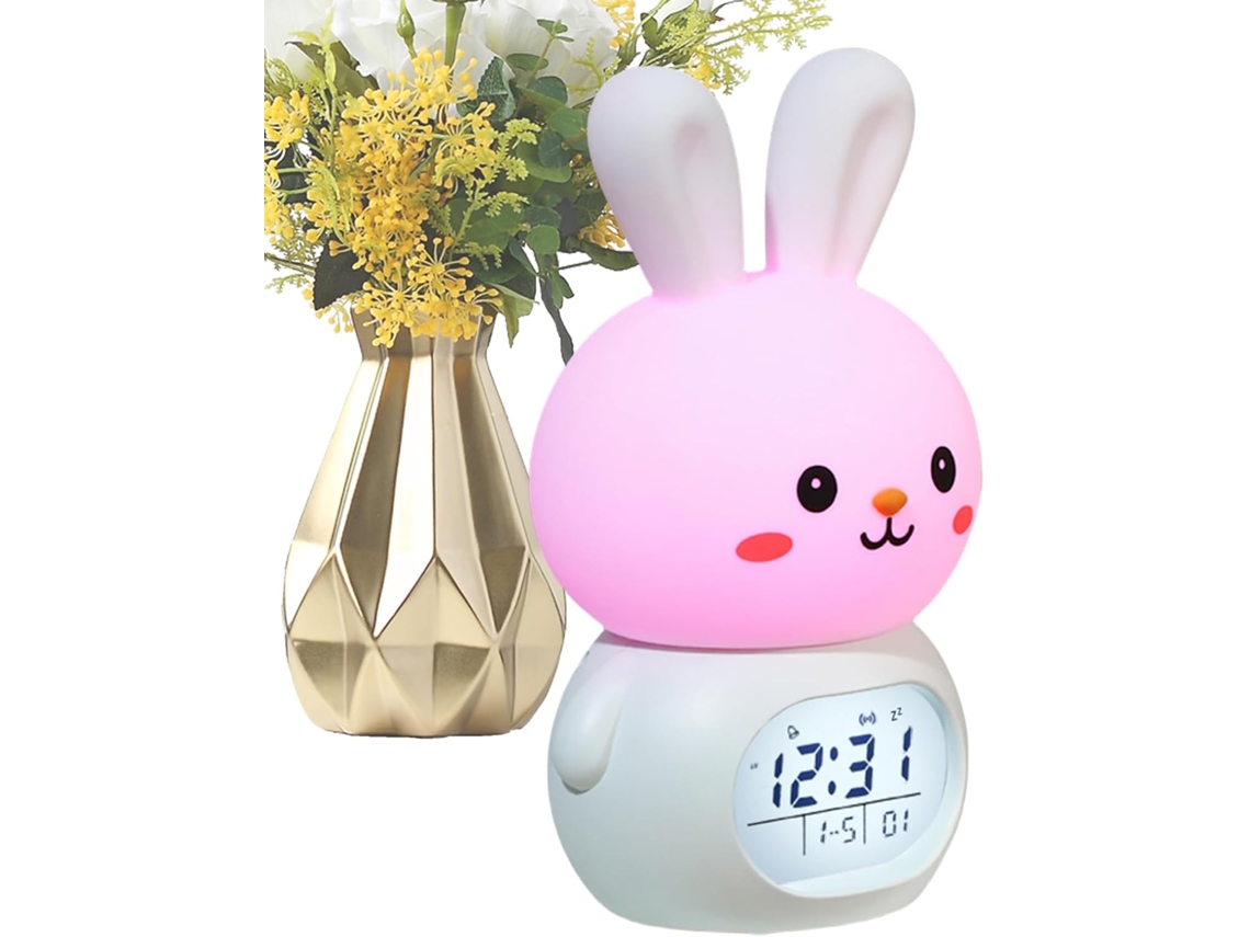 Luminária LED Coelho com função Soneca e brilho ajustável.