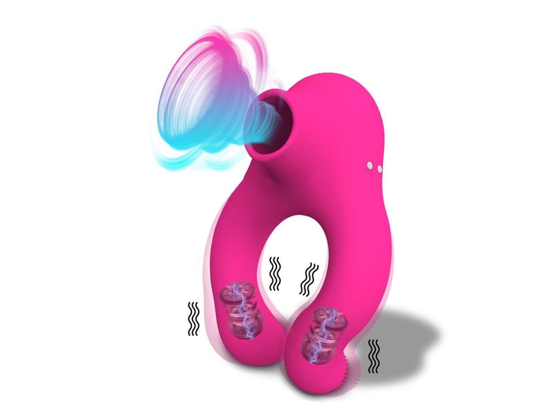 Anel Peniano Vibrador De Sucção Do Clitóris Vermelho*