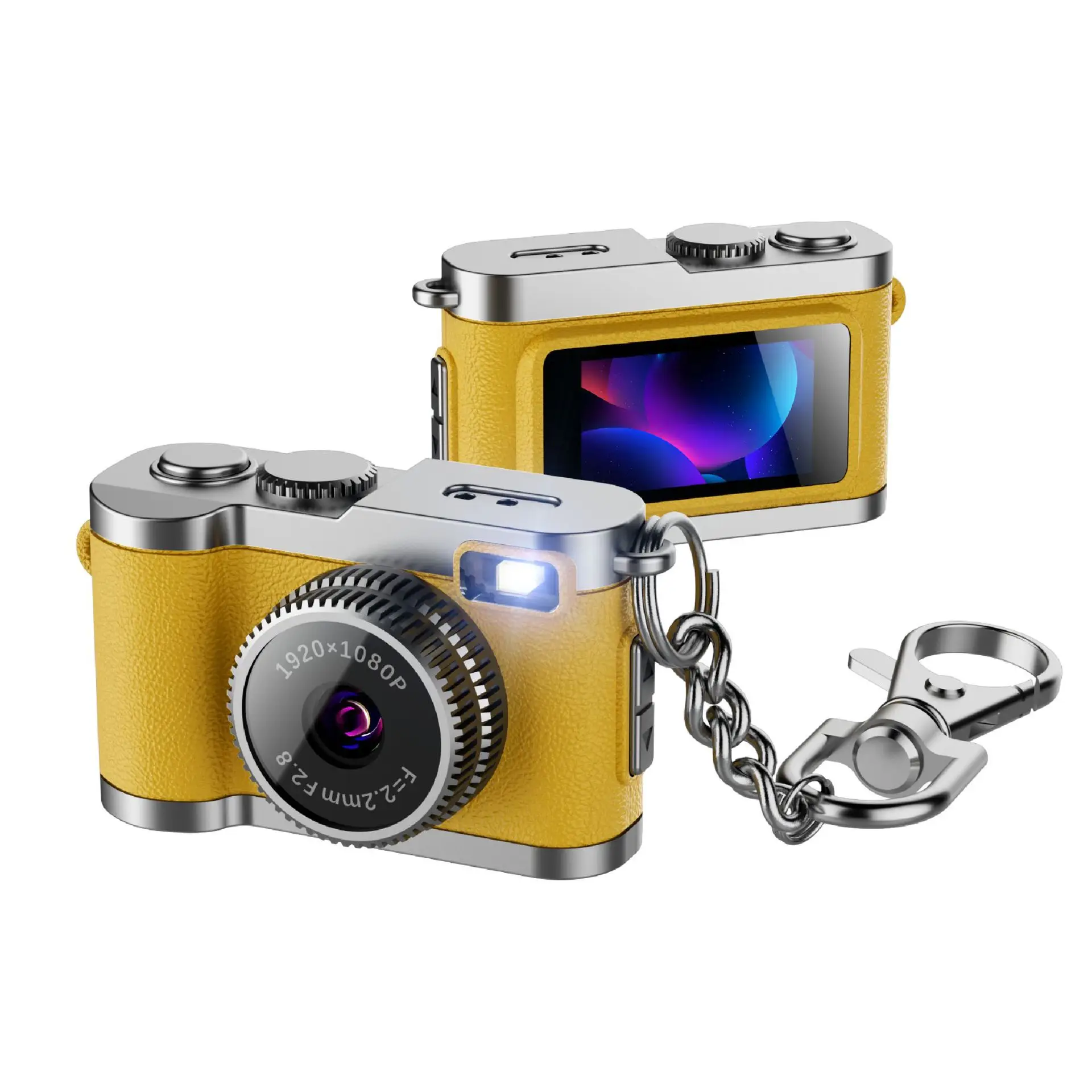 Câmera Digital 1080p Mini Câmera com Tela Portátil para Esportes Ao Ar Livre Filmadora Retrô de Polegar MDUG (amarelo 32g)