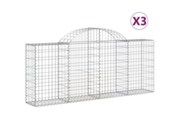 Gabion Basket, Gabion Baskets Vidaxl Prateado Ferro (200 X 30 X 80/100 Cm)