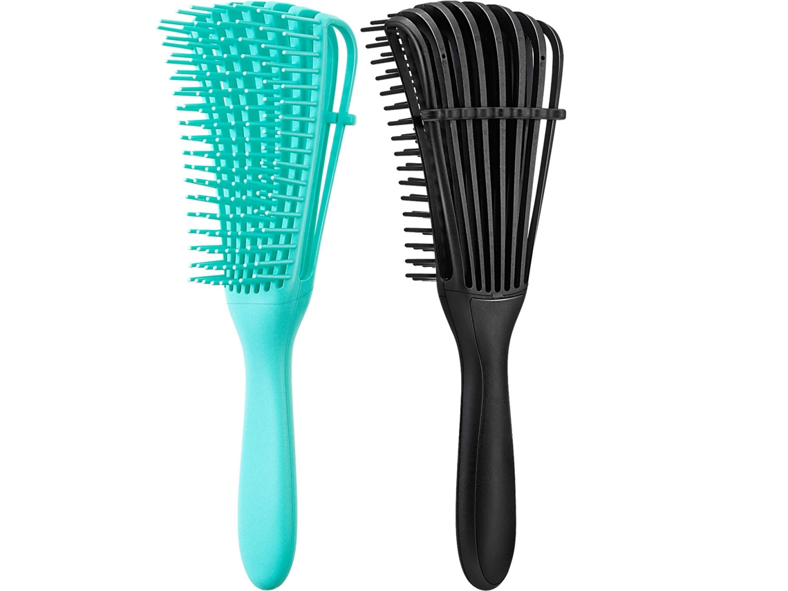 2 Peças Escova de Cabelo Texturizado 3A a 4C Crespo Ondulado/ Encaracolado/ Crespo/ Molhado/ Seco/ Oleoso/ Grosso/ Cabelo Comprido Desembaraçador De