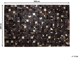 Tapete Bandirma (Castanho - Pele Genuína - 200x300x0.6 cm)