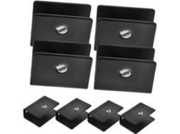 Suportes De Montagem Vidro Sewroro 8em Aço Inoxidável Preto, Design Robusto E Clipes Para Espelhos Sem Moldura, Ideais
