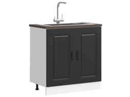 Vidaxl Armário Baixo Lavatório Kalmar 80x46x81,5 Cm Preto