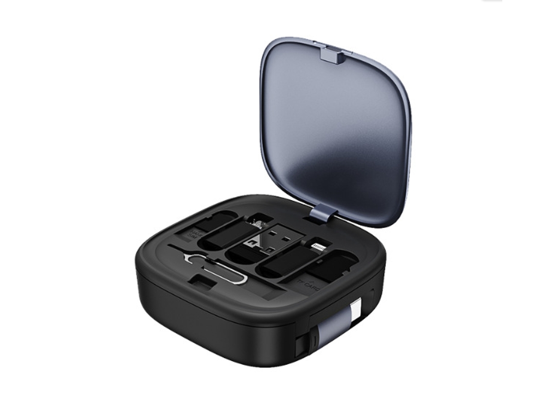 Adaptador Chrui Kit De Cabo De Carregamento Retrátil Usb 6 Em 1 (preto)