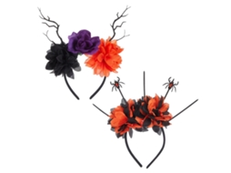 Conjunto de flores artificiais de Halloween, 2 peças laranja, marrom e vermelha para decoração LAXISCREED