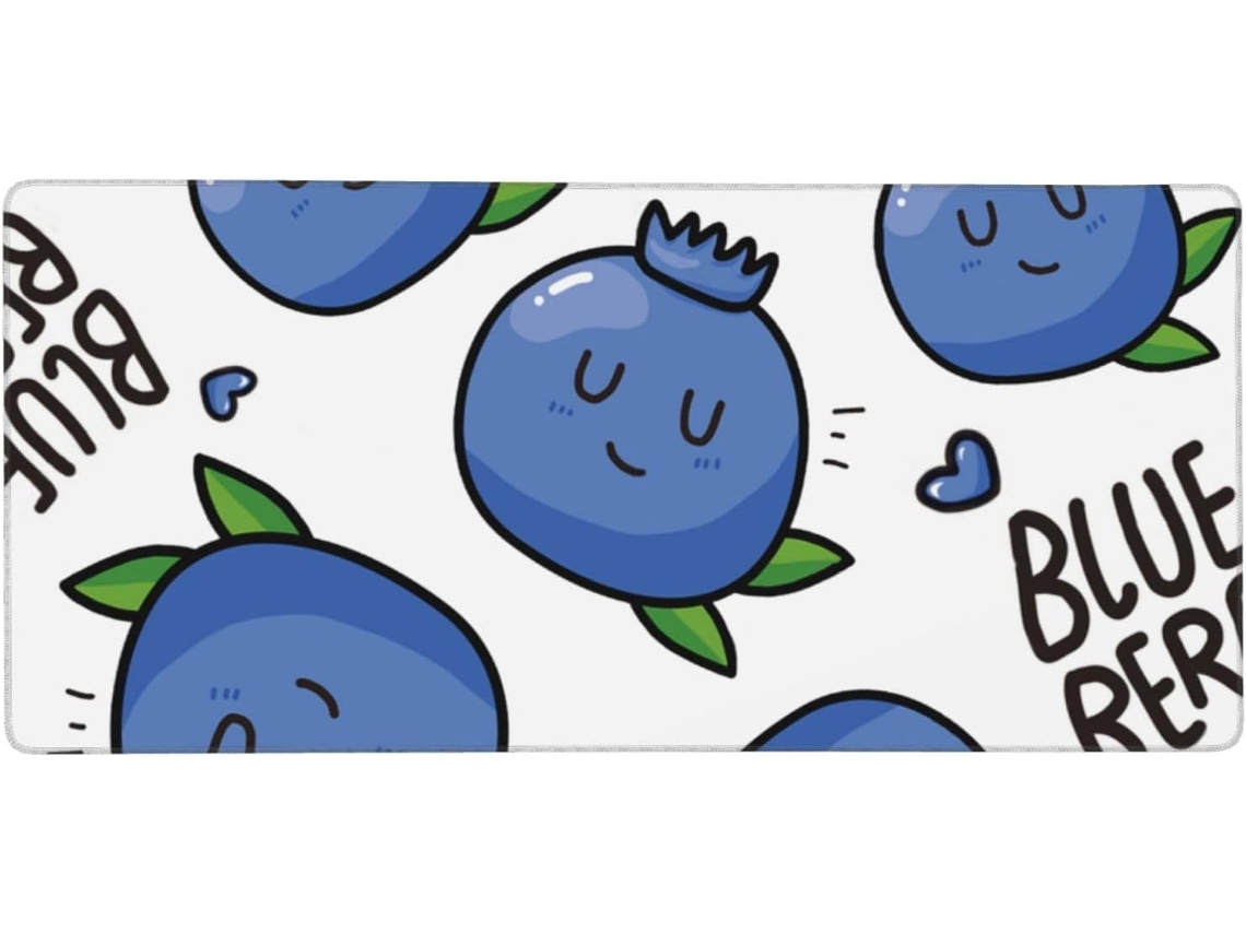 Mousepad Grande para Computador com Estampa de Mirtilo, Base Borracha Antiderrapante, 40 X 90 Cm
