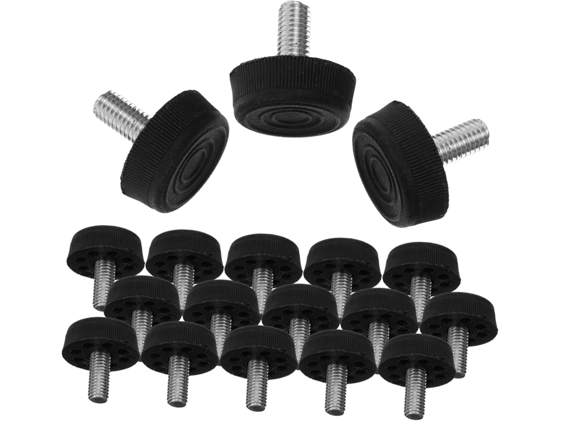 Conjunto De 20 Pés Niveladores Ajustáveis Com Parafuso Para Móveis, Armários, Cadeiras E Mesas, M6*20, Pretos