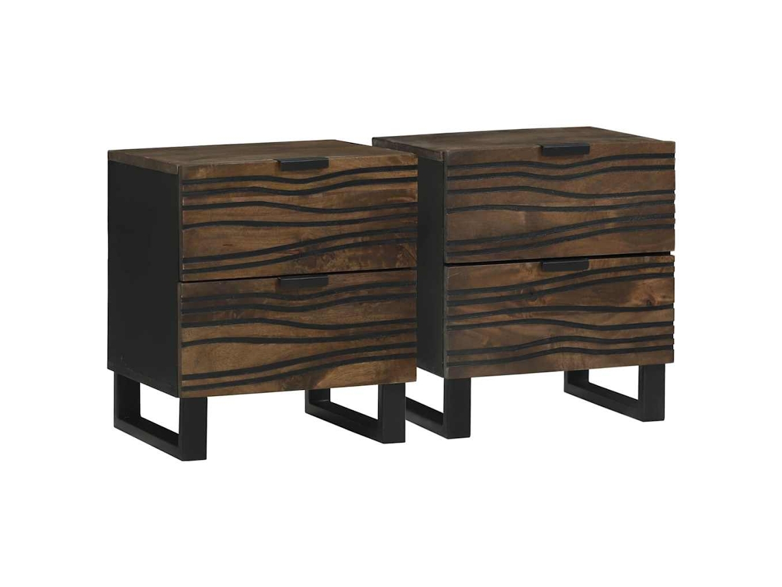 Vidaxl Armário De Cabeceira 2 Pcs Nogueira 40 X 33 X 46 Cm