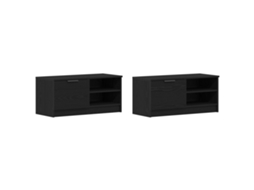 Conjunto 2 Gabinete Para Tv Vidaxl Preto Derivados De Madeira (80 X 35 X 36,5 Cm)
