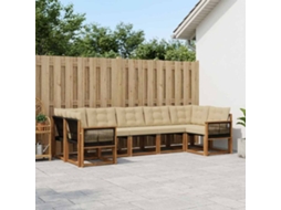 Vidaxl Conjunto De Sofás Para Exterior 7 Unid. Natural E Bege