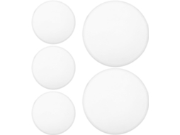 Conjunto 5 Leques Redondos Dobráveis 25 Poliéster Branco Sublimação Ferro Passar Acessórios Personalizáveis GOKOCO