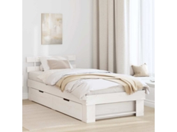 Vidaxl Estrutura Da Cama Branco 90 X 190 Cm Madeira De Pinheiro Sólida