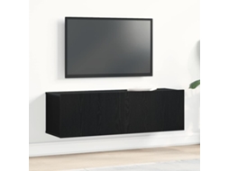 Vidaxl Gabinete Para Tv Carvalho Preto 100 X 30 X 30 Cm