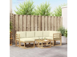 Vidaxl Conjunto De Sofás Para Exterior 7 Unid. Branco E Creme