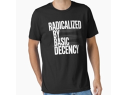 Rockinstone Funny Social Democracy Radicalized By Basic Decency T-shirt Size:l