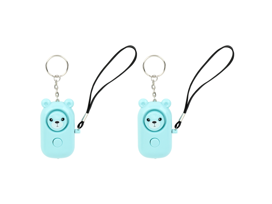 2pcs alarme de emergência urso 130dB, luz LED, segurança, ciano | S/MARCA