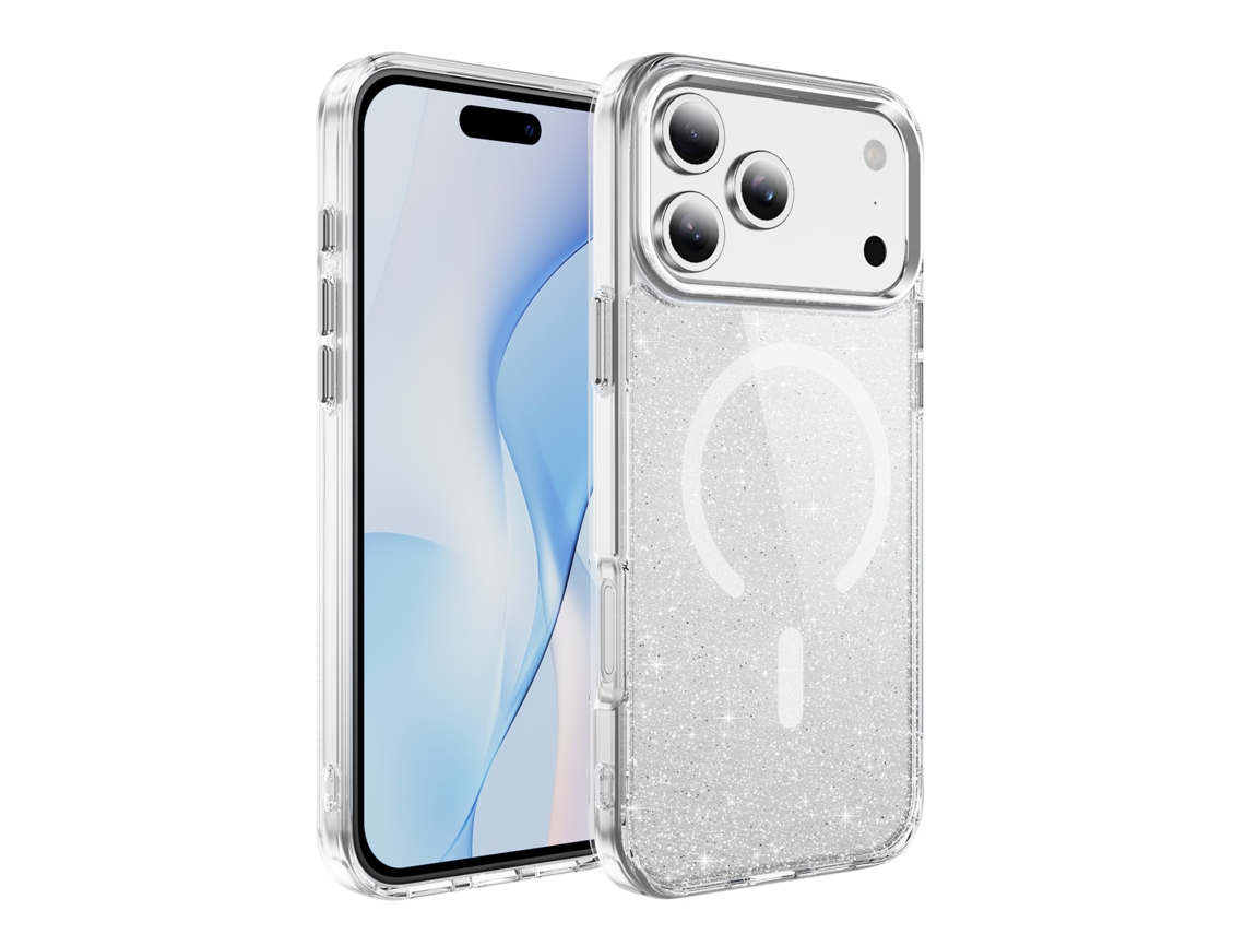 Capa De Celular Magnética Transparente Rígida Para Iphone 17 Flash Azul