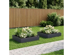 Vidaxl Vaso De Jardim 2 Unid. Antracite 80 X 80 X 20 Cm