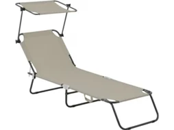 Espreguiçadeira Dobrável Lazy Com Guarda Sol Taupe Habitat Et Jardin
