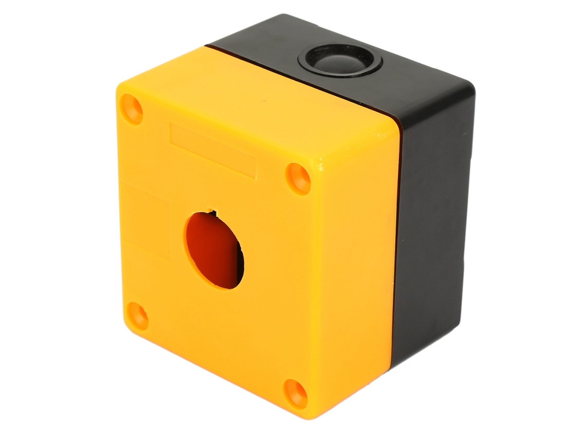 Caixa Protectora Para Interruptor Push Button De 22mm Com 1 Buraco À Prova De Água Amarela Bx1