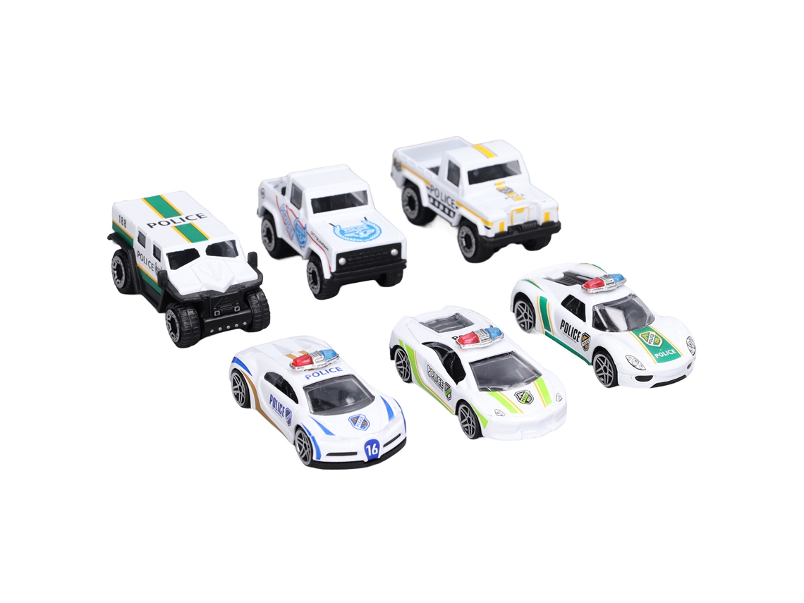 Conjunto De 6 Carrinhos De Brinquedo Metálicos 1:64 Carro De Patrulha Urbana Para Coleção Infantil 3+