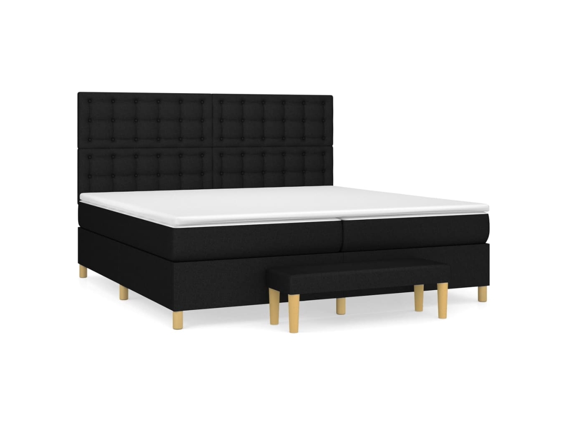 Box Spring Bed, Box Spring Beds Vidaxl Preto Tecido (200 X 200 Cm)